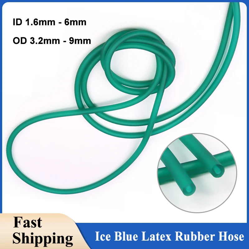 

1~10M Ice Blue Latex Rubber Hose ID1.6/1.7/1.8/2/4/5/6/8/9mm Elastica Bungee for Hunting Slingshot Catapult High Resilient Bands