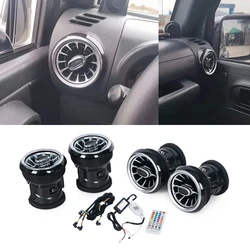 Para Jeep Wrangler JK 2007-2010 Car Veículo Suprimentos Condição Turbina Outlet Luz LED Frente Air Vent Entrada Lâmpada Ambiente