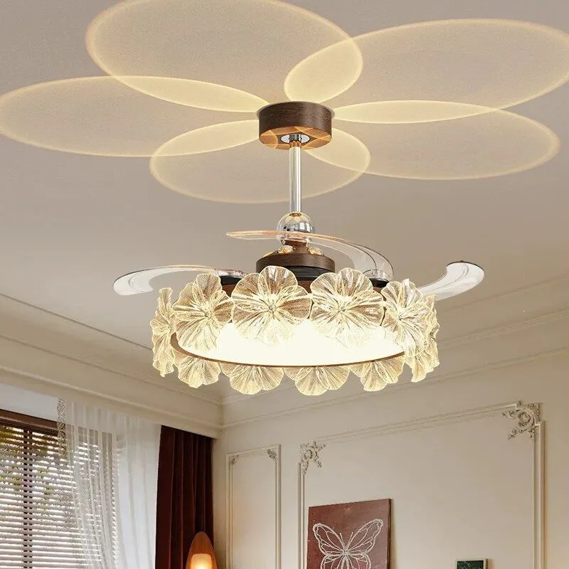 Middle Ancient Style Restaurant Ceiling Fan Light Luxury Cafes Parlor Italian Master Bedroom Invisible Ceiling Fan Lamps Fixture