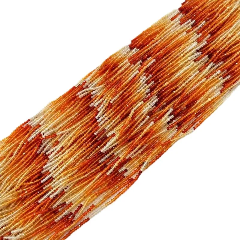 fire Opal 2mm faceted 32CM  for DIY jewelry making  loose beads  FPPJ wholesale beads nature gem stone