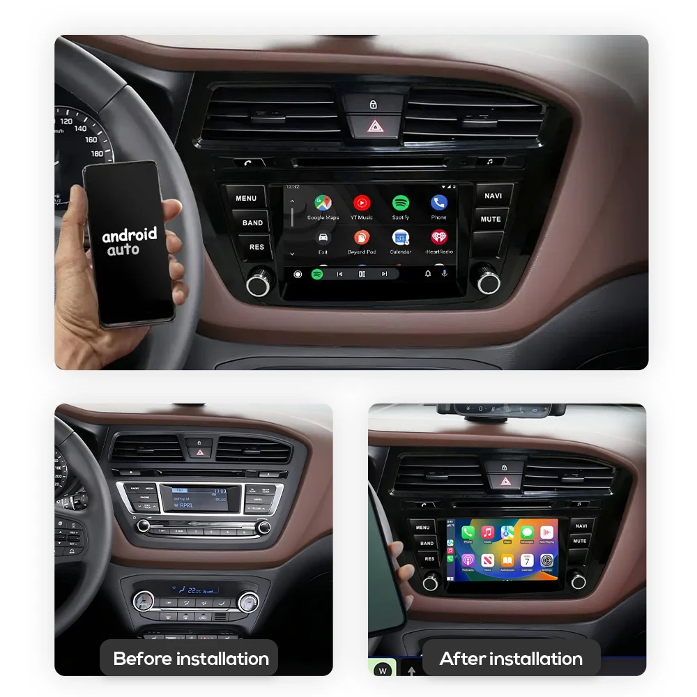 Auto Android 13 Car Radio For Hyundai I20 2014-2018 Wireless Carplay GPS Navigation Multimedia Player 8+256GB Bluetooth Wifi