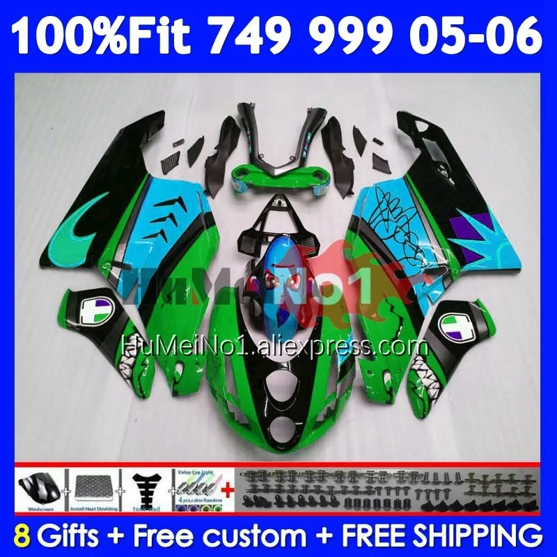 OEM Bodywork For DUCATI 749 999 S R 749R 999R Body 302No.74 749-999 2005 2006 749S 999S 05 06 Injection Fairing Shark green kit