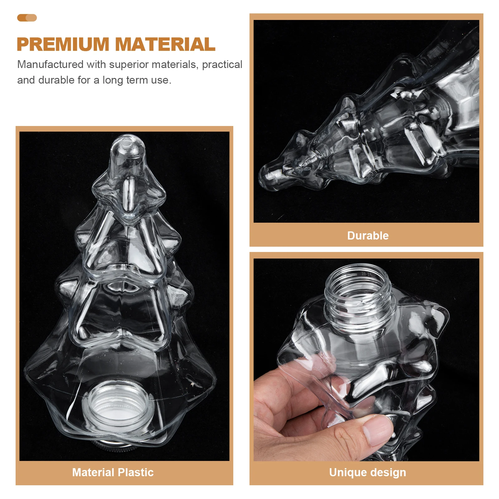 

4 Pcs Drink Bottle Christmas Decorative Water Plastic Reusable Bottles for Drinks