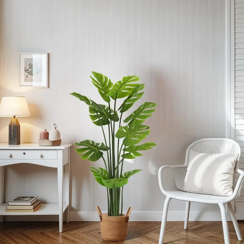 57" Faux Monstera P… - image