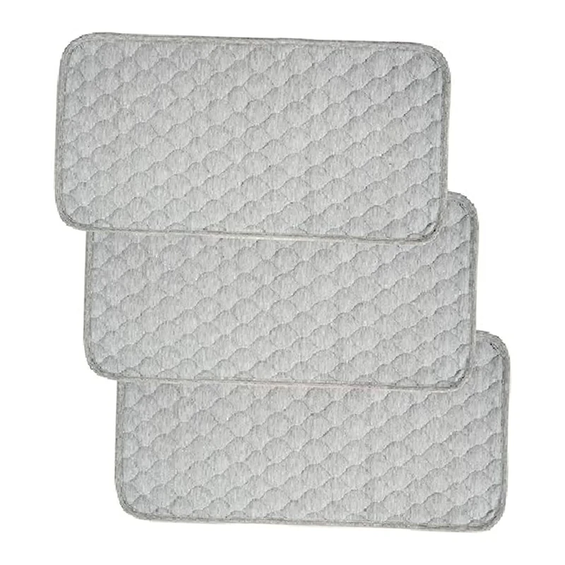 Baby Diaper Pads Bamboo Quilted Thicker Waterproof Changing Pad Liners, 3 Count Gray