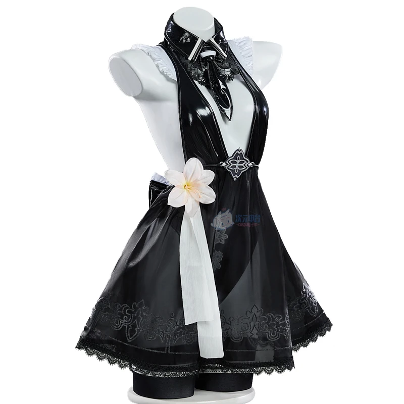 

Nier Automata 2B Cosplay Costumes Women Sexy Leather Sleeveles Dress Gloves Socks Headband Tie Suits Halloween Carnival Clothes