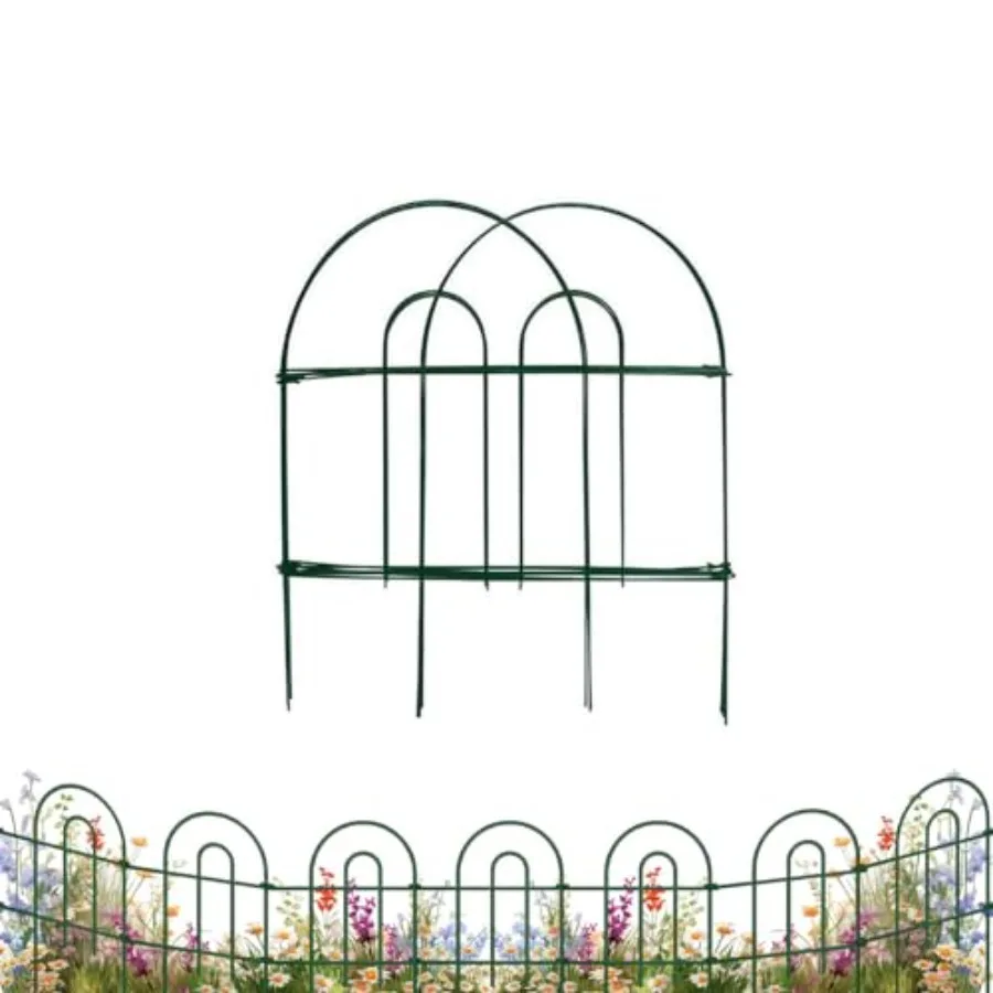 

Набор из 5 штук: Декоративный складной забор для сада и газона, 24 дюйма x 10 футов (общая длина 50 футов), зеленый, 35 панелей