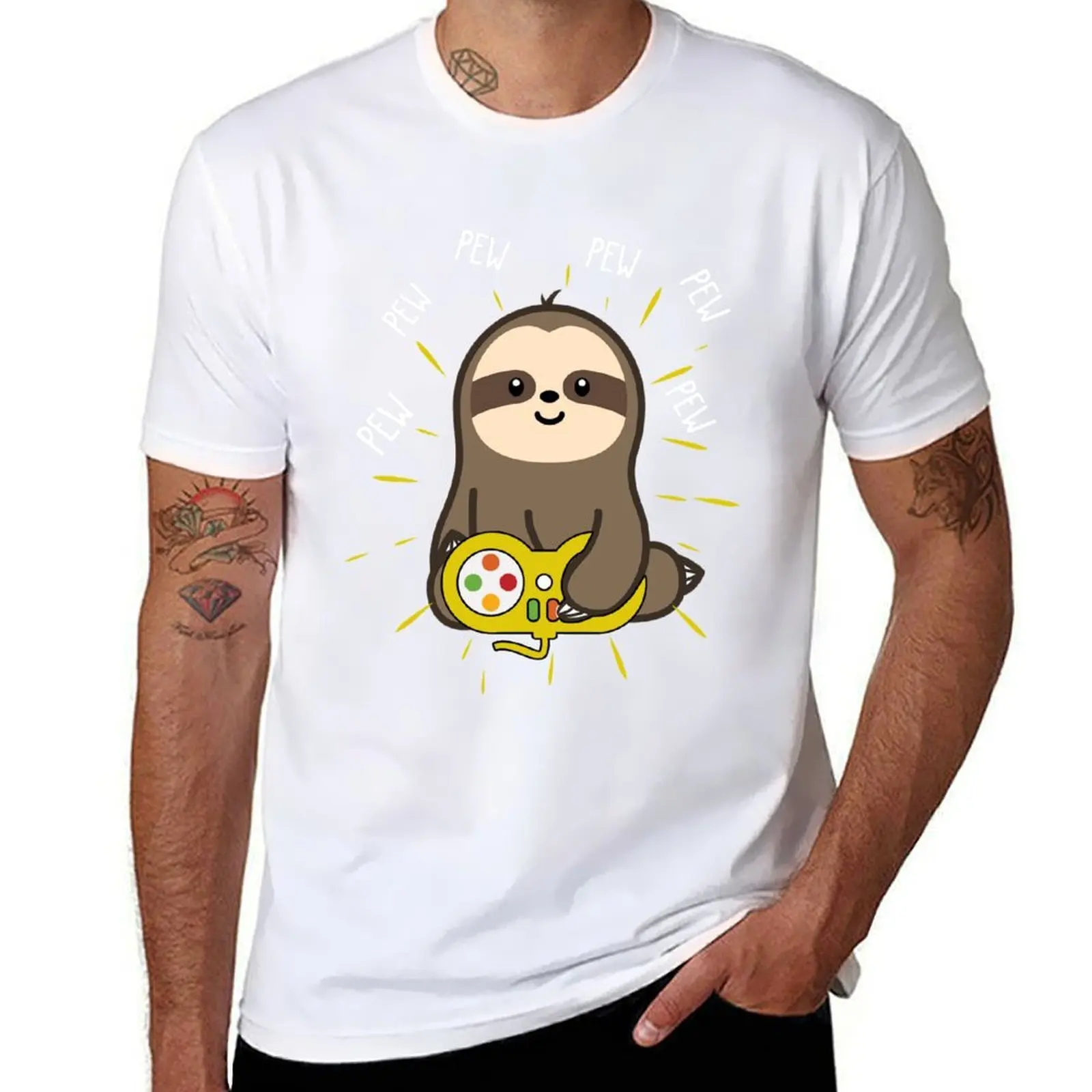

Pew Gamer Sloth Gaming Gift T-Shirt t shirts for man graphic vintage t shirt for man T-Shirt