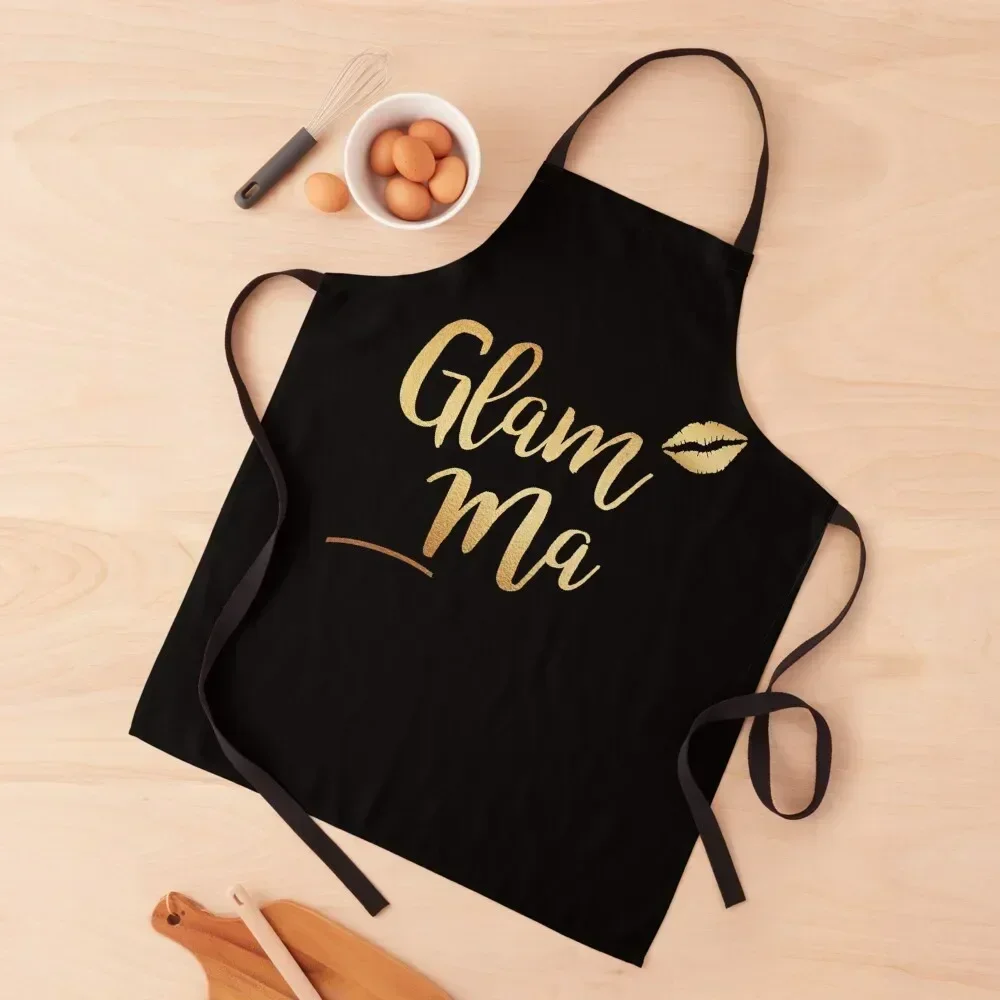 

Perfect Glam-ma Glamma Granny Grandma Gold Kiss Present Gift Apron Korean painters Barber Apron
