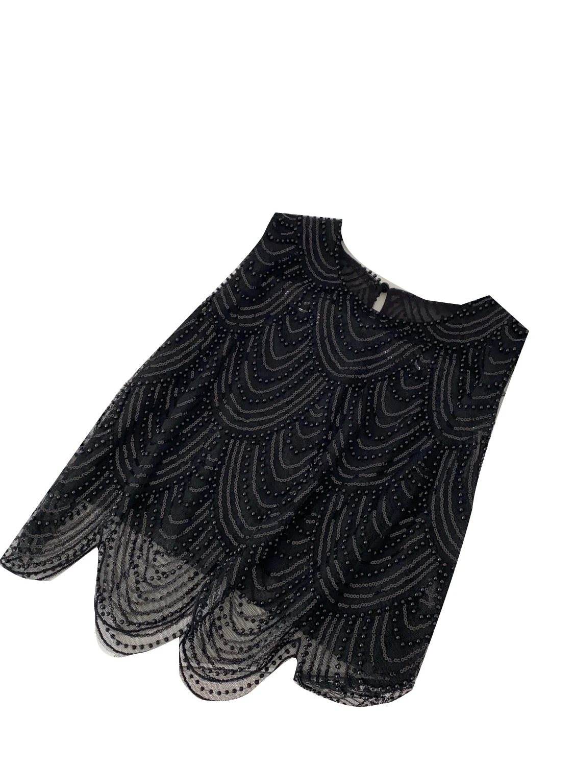 

Faionable Little Fraance Sle Wave Pattern Beaded Sequin Women's Summer Outerwear Thin Me Svel Vest Top