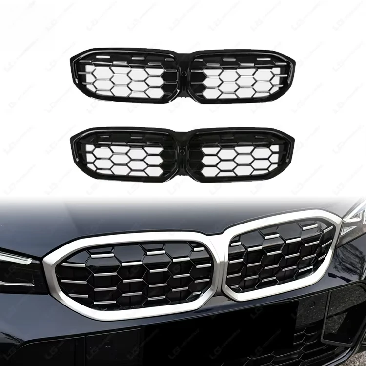 New Design Diamond Style Front Bumper Grill for BMW 3 Series G20 LCI ABS Material Silver Star Grill From 2021 to Now