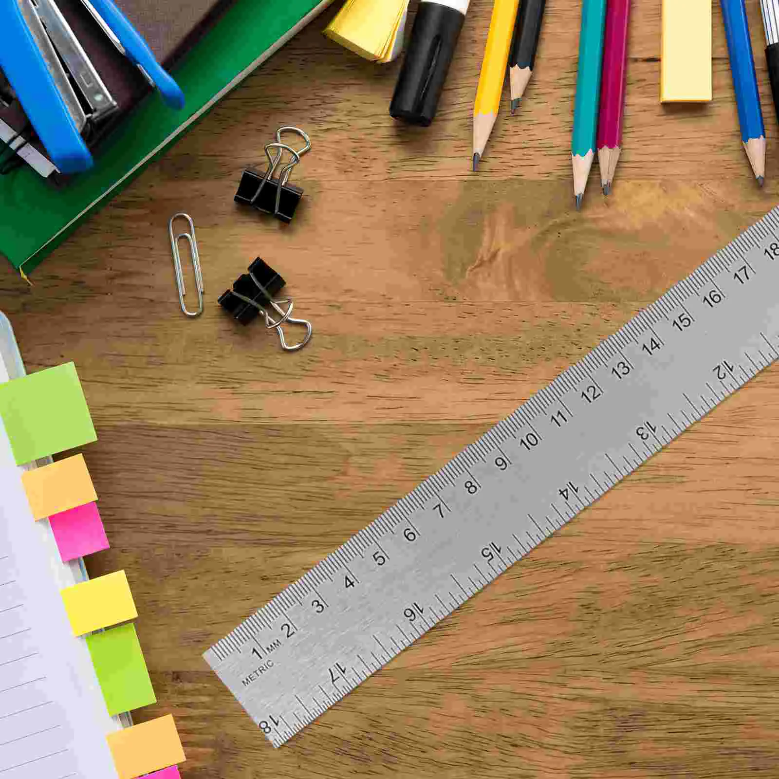 System Stainless Steel Cork Ruler Office Quilting Rulers for Kids Student Measuring