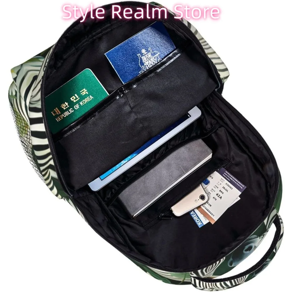 laptop bag back to school Fashion Zebra Lightweight Laptop Backpack Lightweight Multipurpose Travel Casual Daypack Unisex Colleg