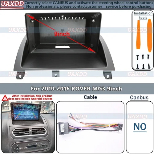 Imagen 1 del producto Para 2010-2016 ROVER MG3 9 pulgadas 2 Din radio de coche Kit de marco Android panel arnés de cables tablero multimedia navegación canbus box