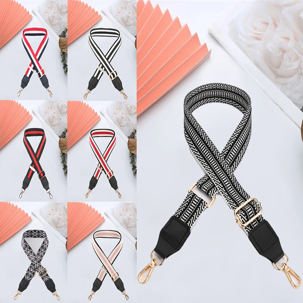 Wide Shoulder Strap New Replacement Nylon Camera Accessories Crossbody Handbag Stripe Pattern Fashion DIY Adjustable Bag Strap