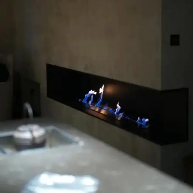 tuya wifi bioethanol burner bio kamin electric rectangular smart ethanol fireplace bio electric