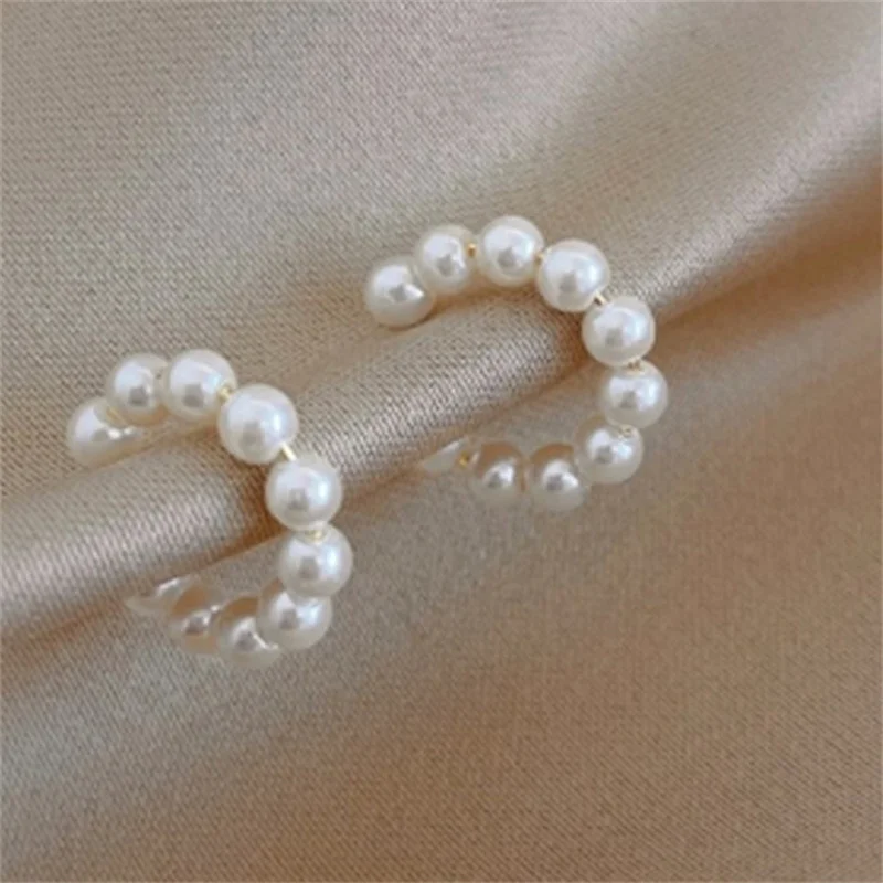 Korean Pearl Ear Cuff Clip Earrings Non-Piercing Bone C-shaped Without Puncture Minimalist Earrings For Women Fashion Jewelry