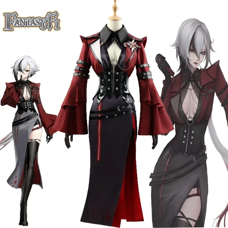 Hot Game Genshin Impact Arlecchino Cosplay Costume The Knave Peruere Lovely Dress Game Suit Halloween Party Outfit