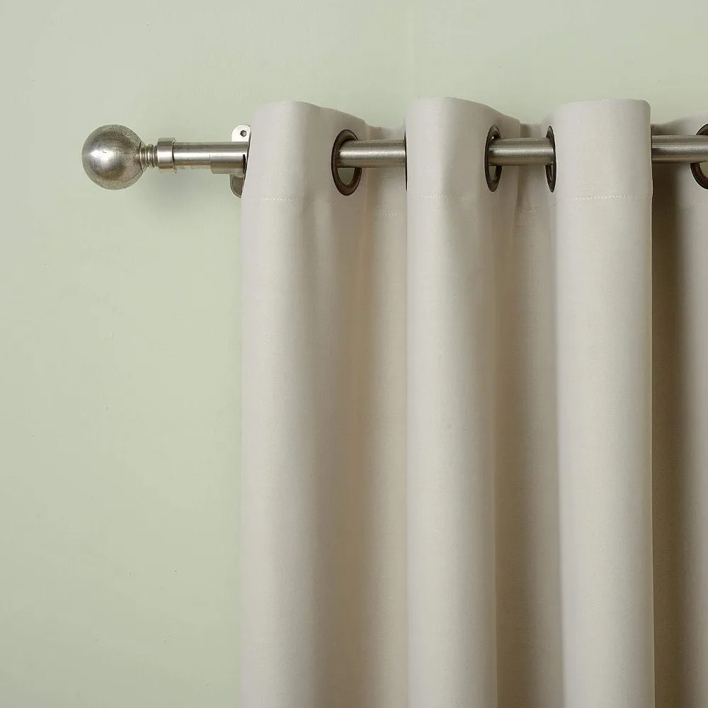 Cortinas opacas extra largas con ojales para sala de estar, salón y habitación de invitados, tratamientos de ventana estilo loft beige