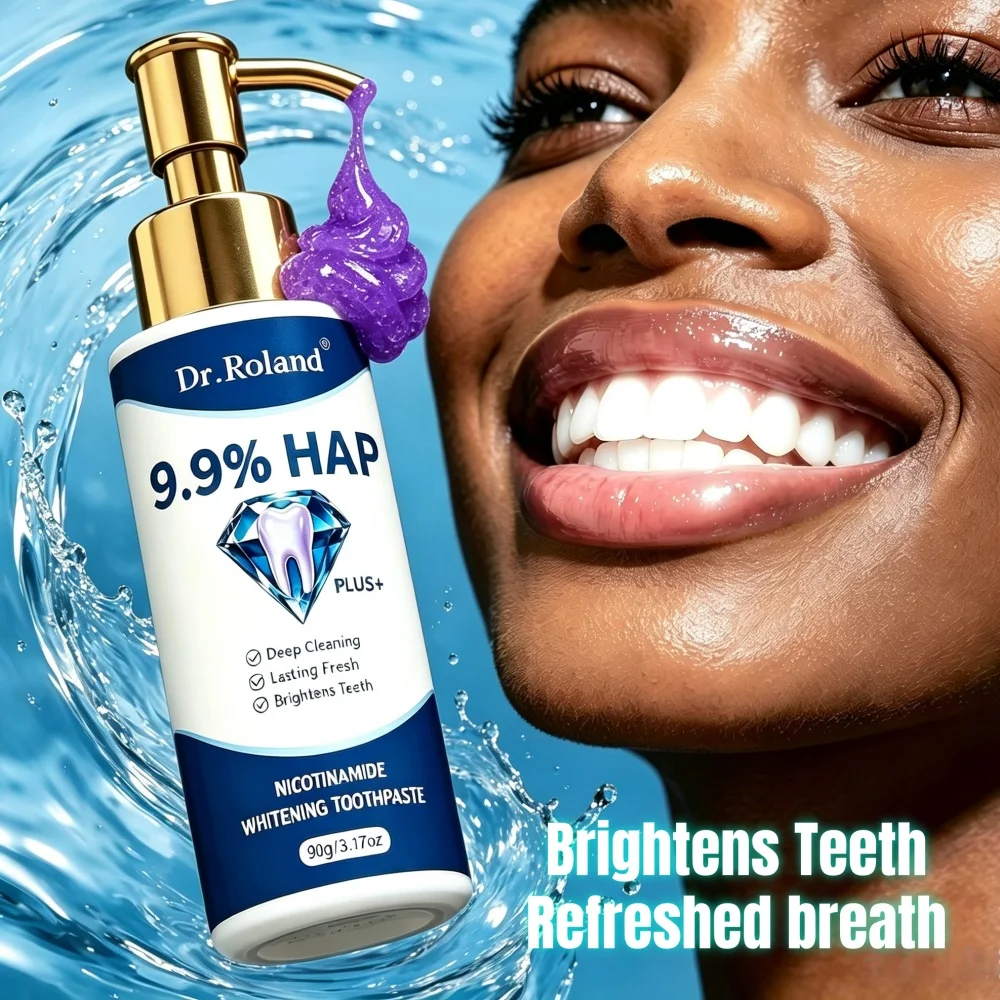 Hydroxyapatite Toothpaste for Sensitive Teeth Whitening Deep Cleaning Purple Paste Peppermint Fluoride Free Oral Care