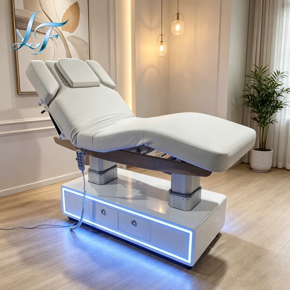 

Роскошное электрическое косметологическое кресло с 4 моторами для салонов красоты и спа, массажная кушетка с эстетичным дизайном, профессиональная и долговечная кушетка для косметологов