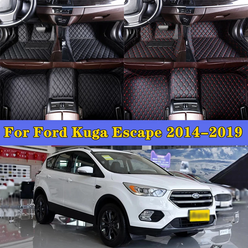 

Автомобильные подставки для Ford Kuga Escape Facelift 2014-2019, защитный коврик для салона автомобиля, индивидуальные автомобильные напольные коврики, зеркальный чехол