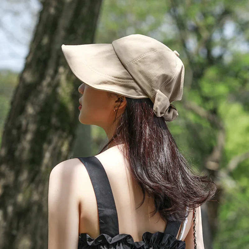 Japanese Bow Sunshade Hat Can Be Tied With A Ponytail In Summer, A Large-Brimmed Sunscreen Fisherman's Hat, Ins Women's Sun Hat