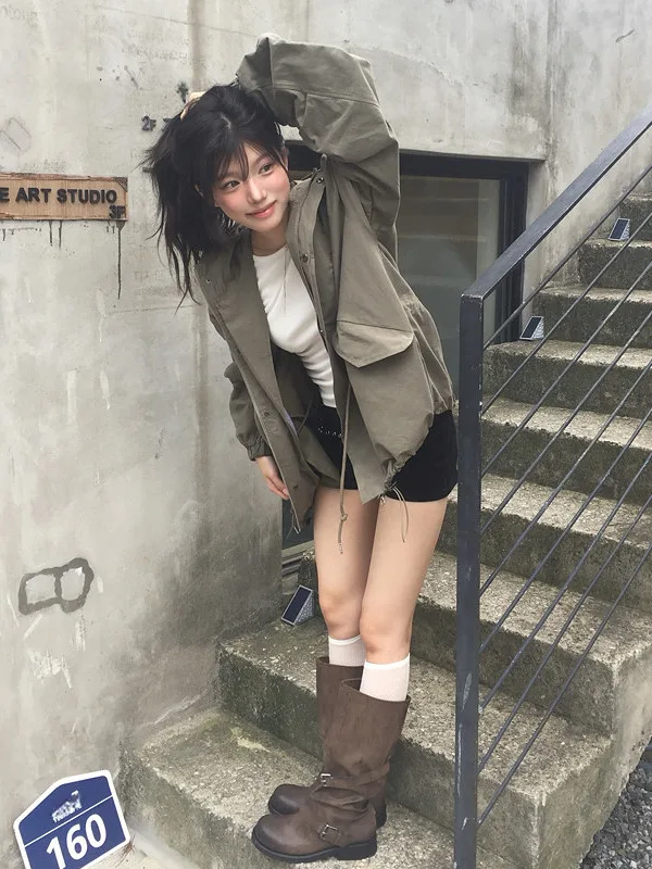 Loose Korean Style Women's Hoodie Long Sleeve Autumn Fashionable Versatile Hong Kong Style Casual Chic Top Streetwear