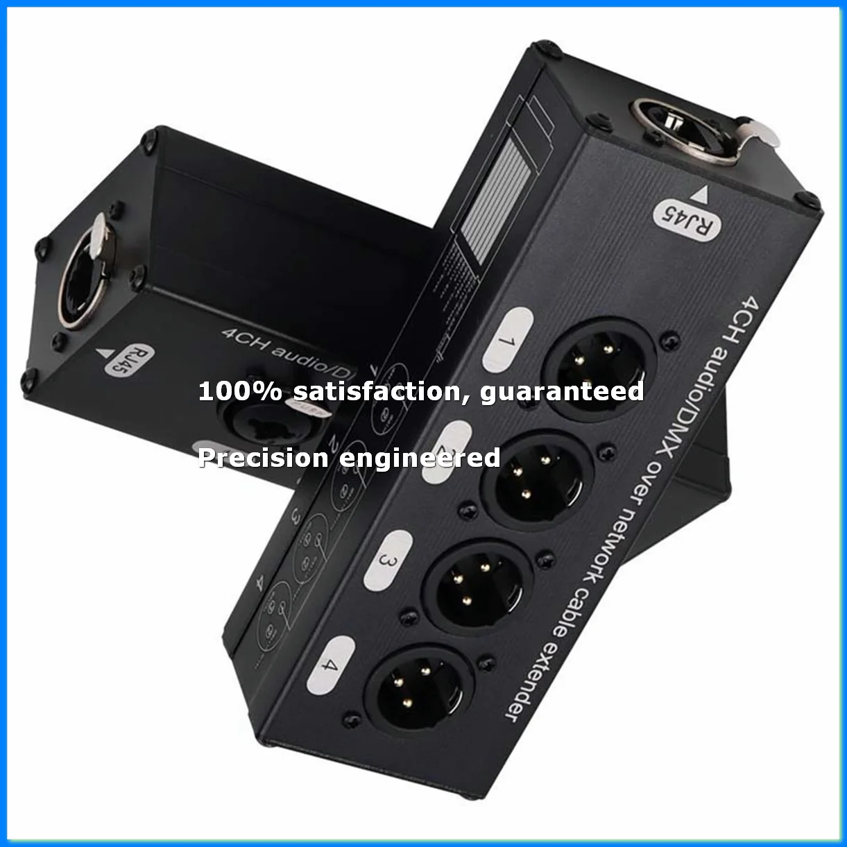2PackX(1Pair 4-Channel 3-Pin XLR or 6.3Mm Audio and over Network Cable Extender,DMX512 Network Signal Extender Male+ Female)