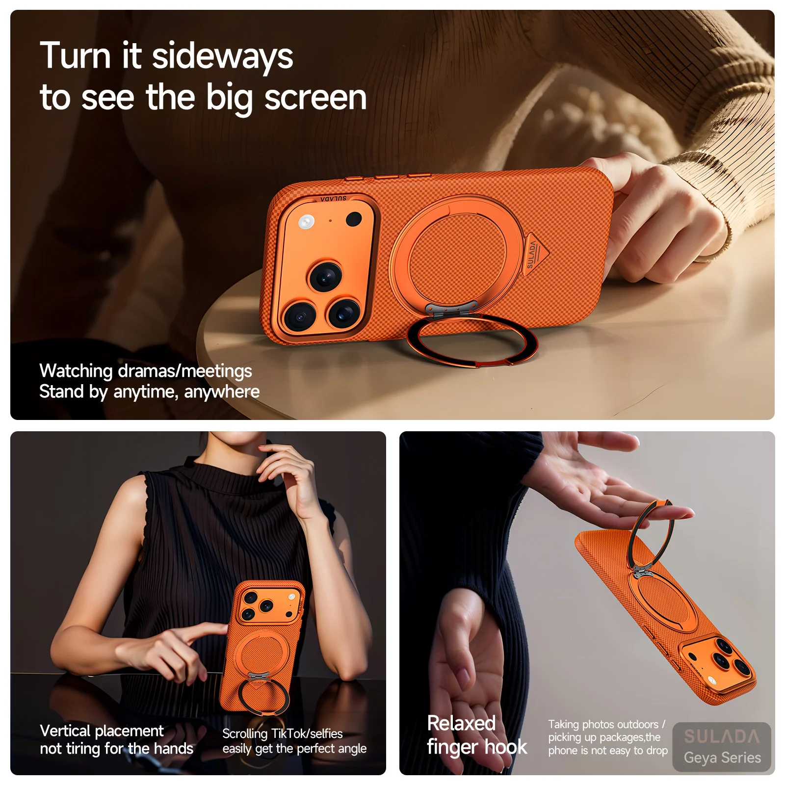 حامل مغناطيسي لهاتف آيفون 17 برو ماكس / 17 برو / 17 كيفلر حافظة ماجسيف شحن لاسلكي لهاتف 16 برو ماكس غطاء صلب رفيع للغاية للكمبيوتر الشخصي