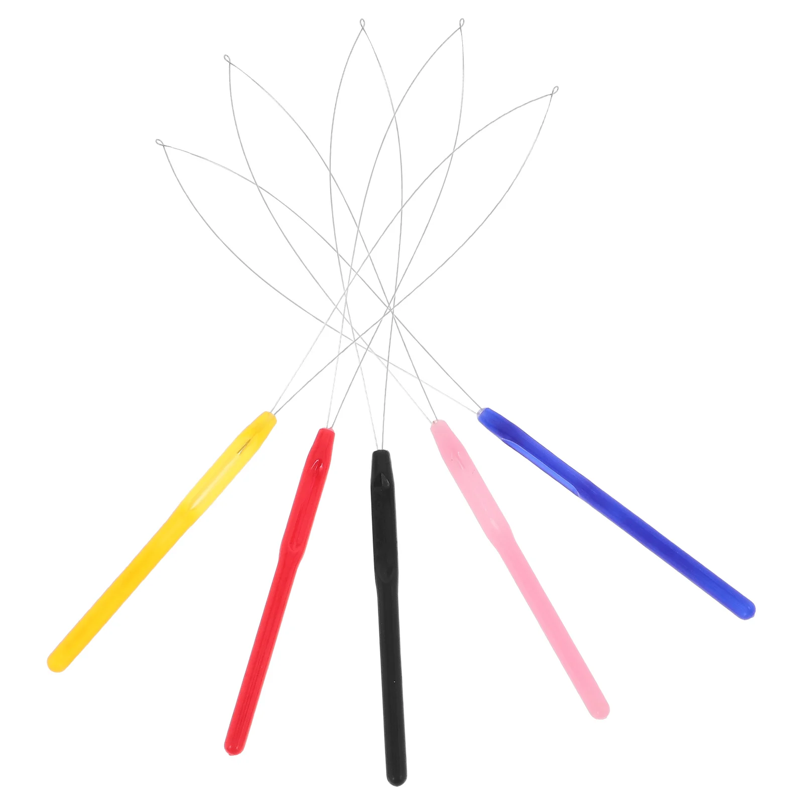 

5Pcs Crochet Needles Dreadlocks Braid Tool Ergonomic Crochet Hooks In Black Red Yellow