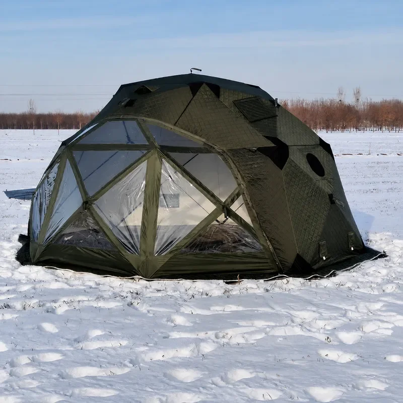 Yuguan Large Window TPU Cotton Ball Tent Winter Warm Fishing Camping Tent Easy to Carry Multi Person Outdoor Shelter