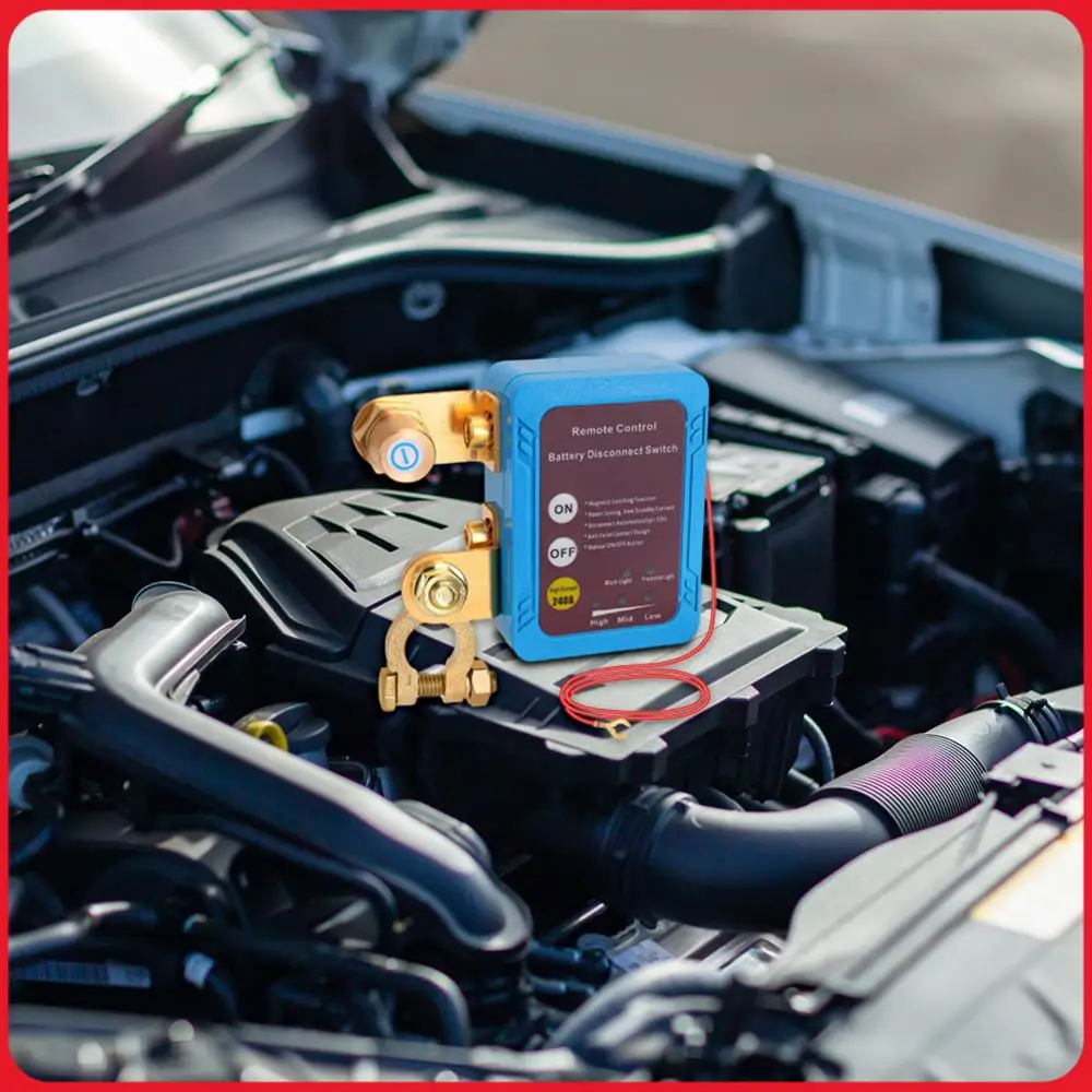 12V/240A Car Battery Disconnect Relay Low Voltage Protect Master Cut-Off Switch Multi-Purpose for Boats RVs Trailers Motorcycles