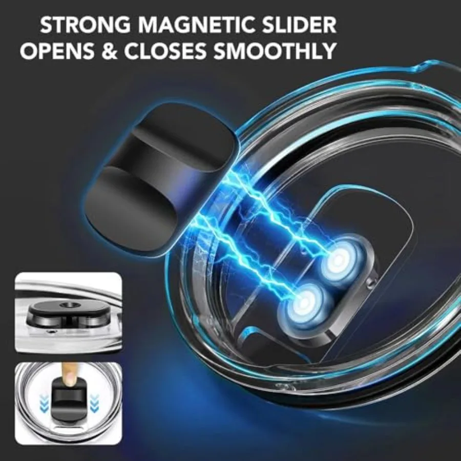 2 عبوة من أغطية بهلوان مغناطيسية سعة 30 أونصة للاستبدال مناسبة لـ Rambler 30 32 أونصة بهلوان 14 أونصة كوب 35 أونصة كوب من القش Spill Proo