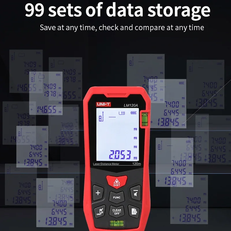 Imagem -04 - Uni-t-digital Laser Rangefinder Medidor de Distância Fita Métrica Lm50a Lm70a Lm100a Lm120a