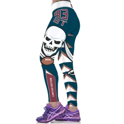 Sport Leggings Women High Waist Running Pant Skull 3D Print Quick Dry Fitness Tights Elastic Training Gym Workout Leggins Female