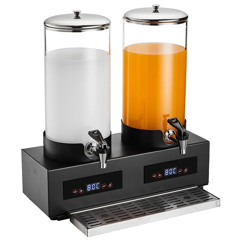 Glass electric heating milk tripod commercial juice tripod beverage machine hotel breakfast tableware double head coffee tripod