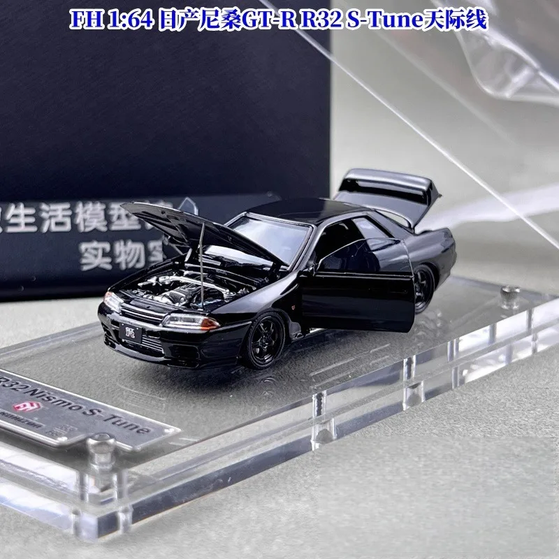 

1:64 GT-R R32 S-Tune Skyline, литая под давлением сплав, полностью открывающаяся автомобильная форма, подарок для подростков, коллекция для взрослых, детский подарок на день рождения.
