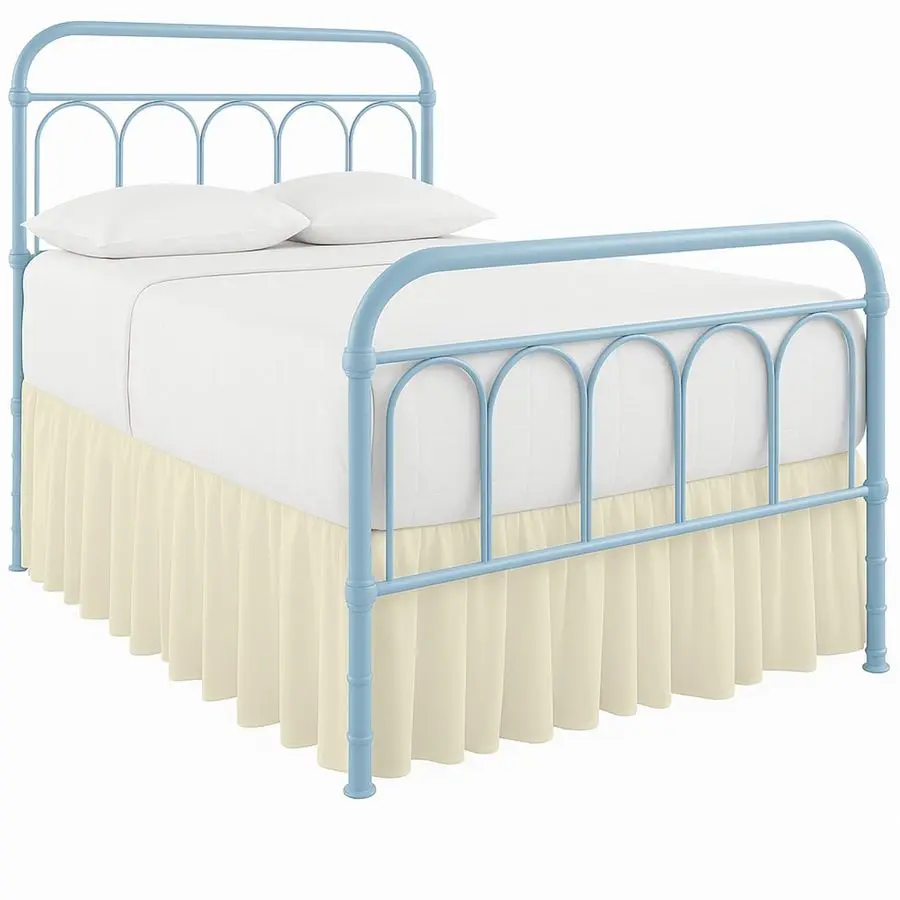 

Bed Skirt with Split CornersDust Ruffle 21 Drop 100 Microfiber Soft,Sheen amp Luxurious Look Bed Skirts Ivory Queen