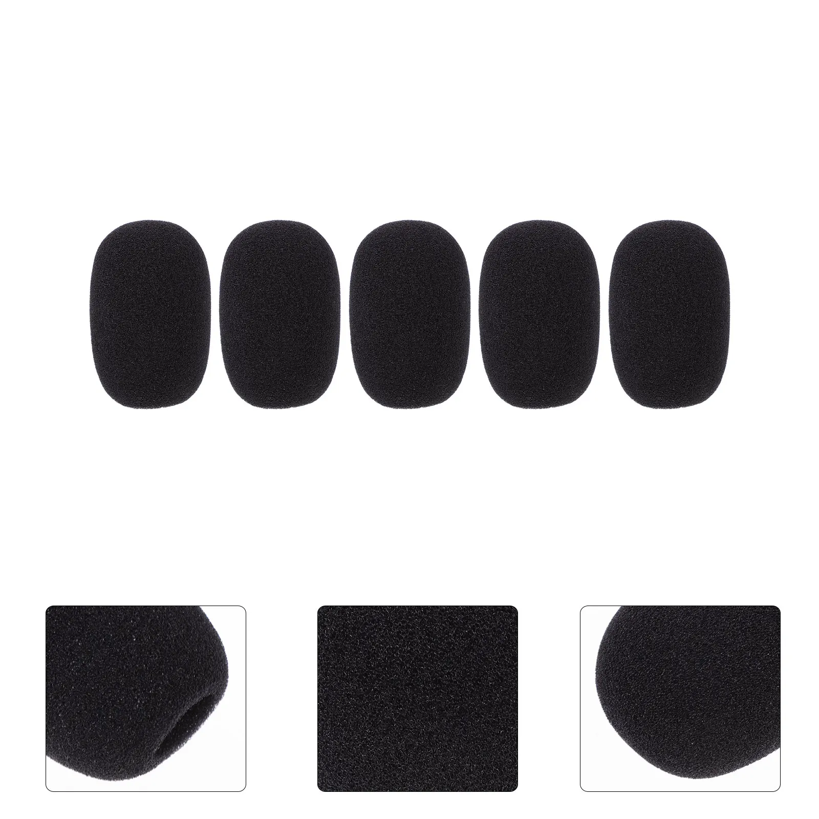 

5Pcs Microphone Protective Covers Sponge Mic Protectors Black for Conference News Interviews Stage Performance Gooseneck Mic