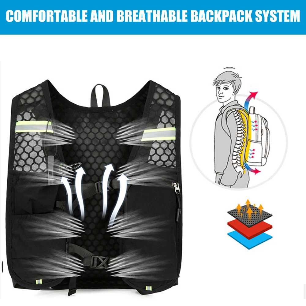 1pcs  Running Hydration Vest Backpack,Lightweight Water Backpack,Hydration Backpack Running Vest for Hiking Biking