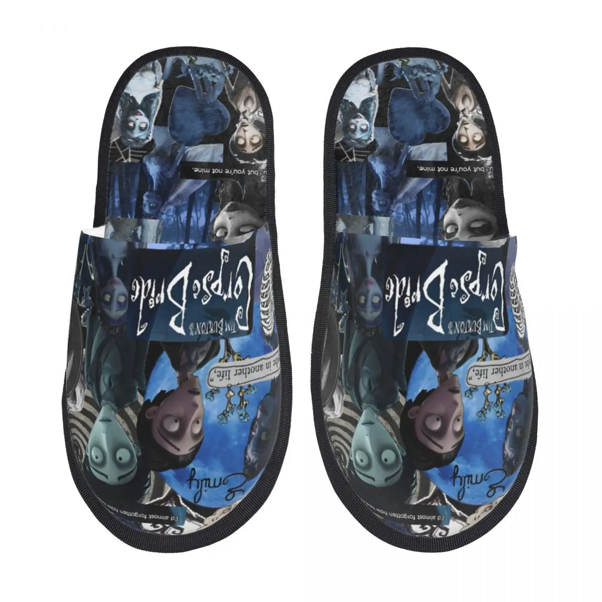 Horror Corpse Bride Halloween Movies Winter Cotton Slippers Living Room Soft Household Fur Slides Slippers Anti-skid