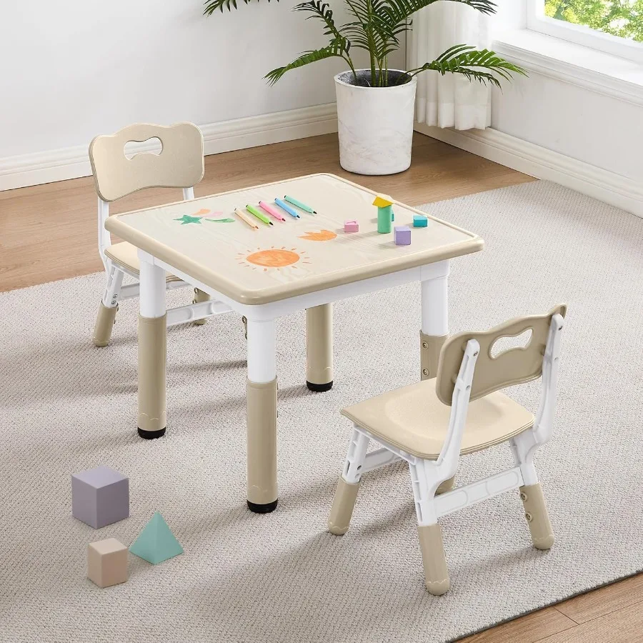 Verstelbare tafelstoelenset voor thuis, klaslokaal en kinderdagverblijf Graffiti Desktop MultiActivity in hoogte verstelbaar studeerbureau voor peuters S
