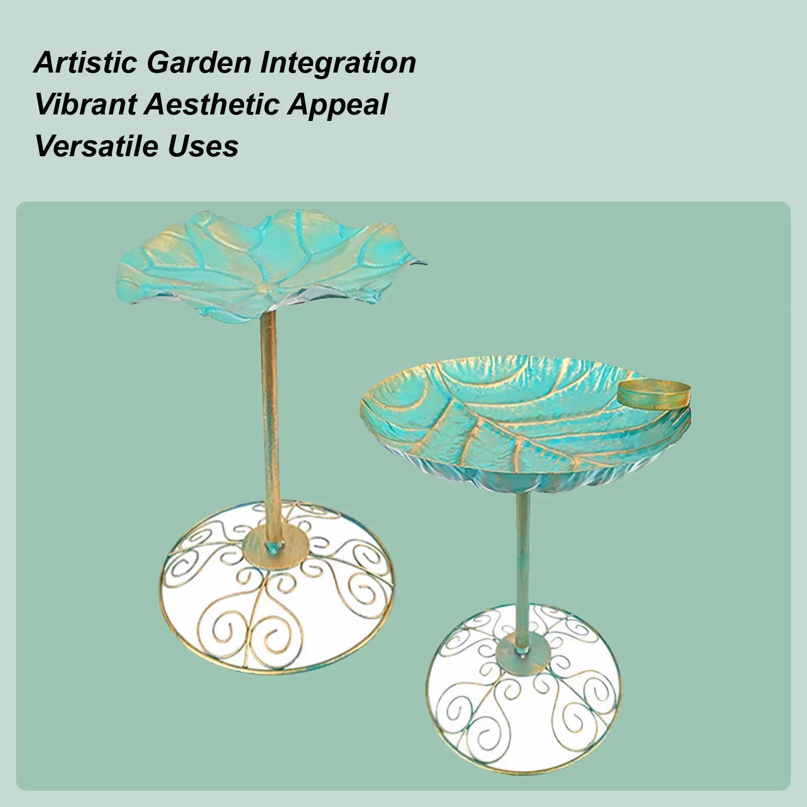 

Metal Bird Baths For Outdoors Outdoor Birdbath Feeder Bowl Rustproof Decorative Planter Yard Statue Water Feeder For Fence Porch