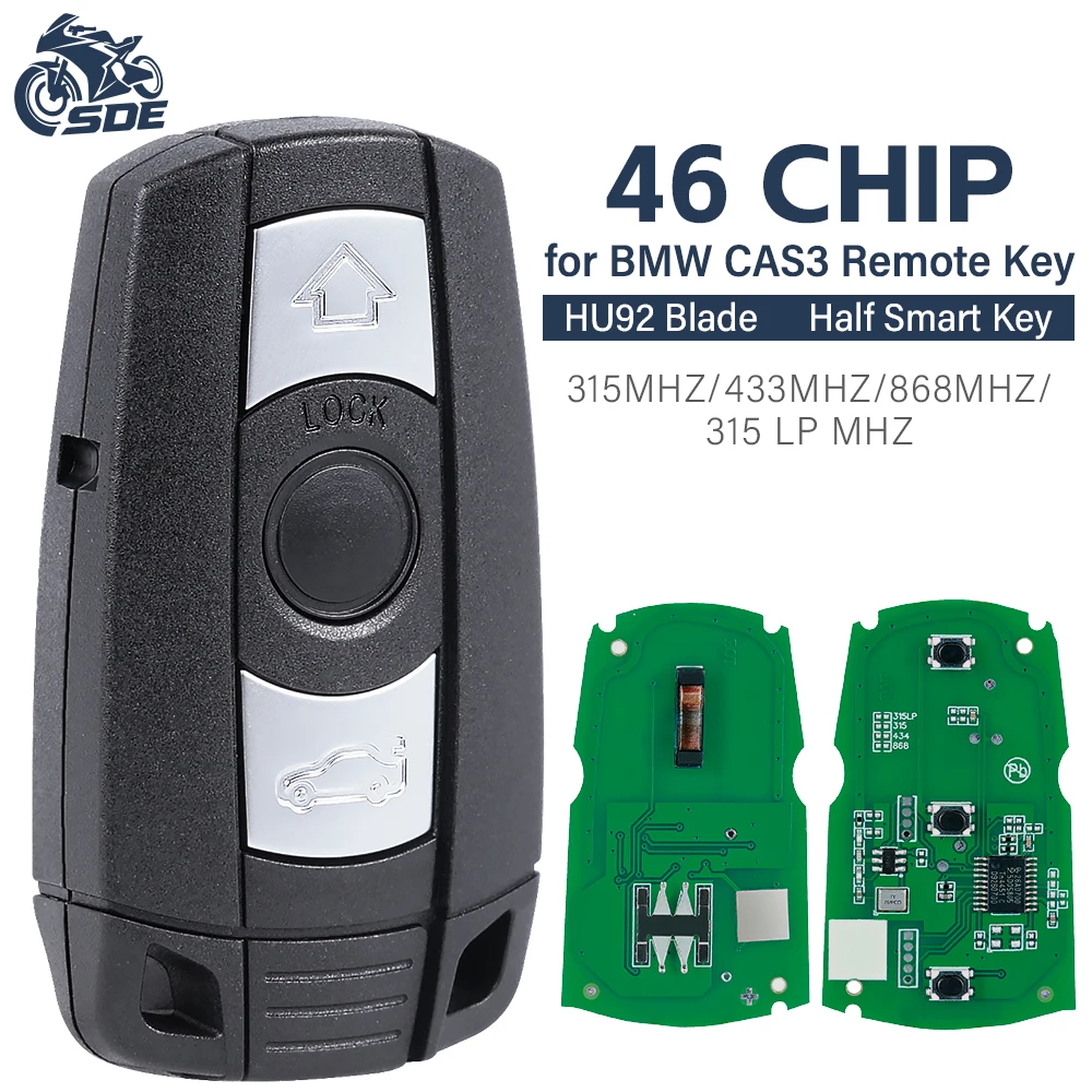 

SDE ID46 Chip 315/433.9/434/868MHz CAS3 System Car Remote Key For BMW E60 E61 E70 E71 E87 E90 X5 X6 Z4 1 3 5 7 Series