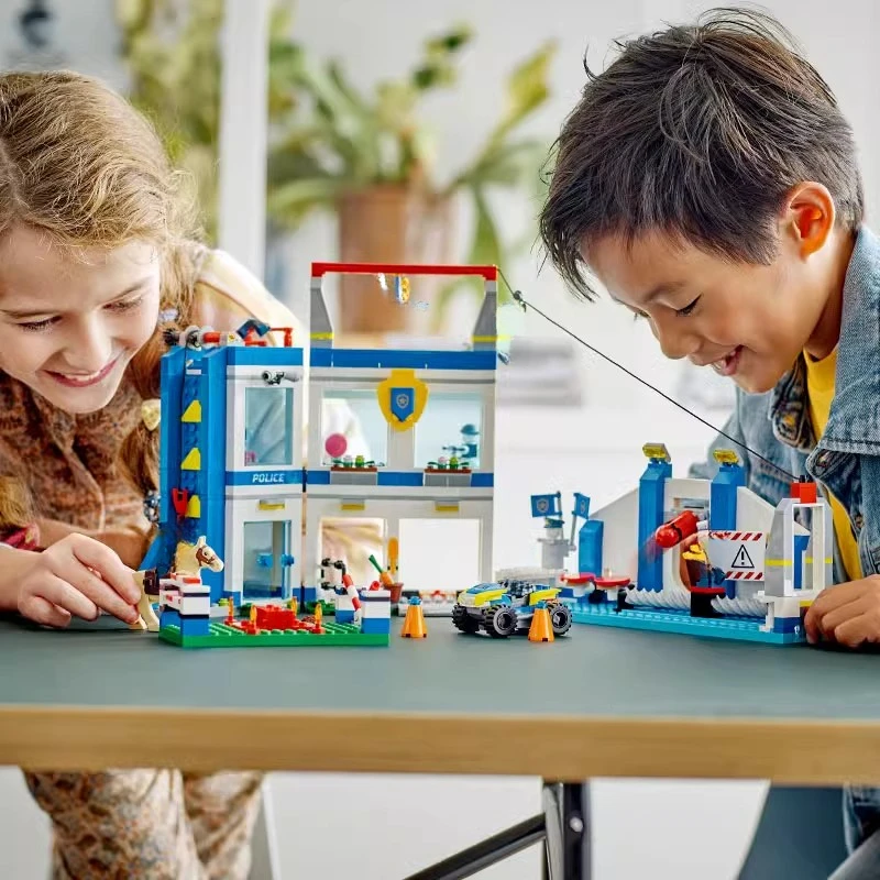 Ensembles compatibles blocs de construction de la série City 60372, académie de formation de Police, Station de Police, voiture de Police, jouets pour enfants, cadeaux