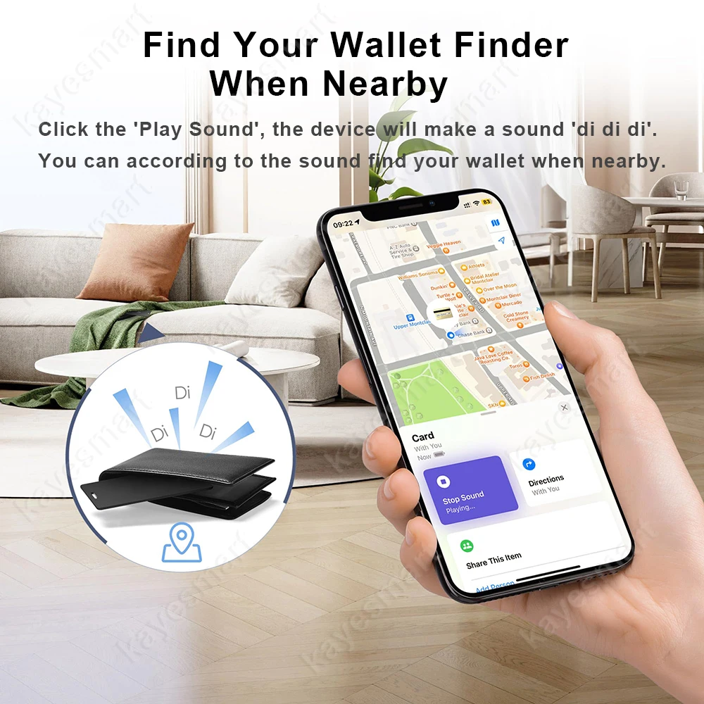 Wireless Charging Tracking Location Wallet Tracker Card GPS Locator Smart Tag iphone Apple Device Find My APP itag Replacement