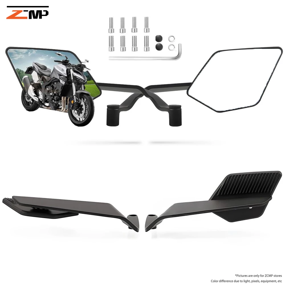 Universal 8-10mm Folding HD Rearview Mirror, Aluminum Alloy Rearview Mirror for C650GT G310R K1200LT Honda NC750X Hornet 600 -D3