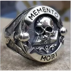 Classic Minimalist Vintage Skull Punk Rock Hip Hop Trend Men's Ring Boys Birthday Street Niche Party Birthday Gift Jewelry