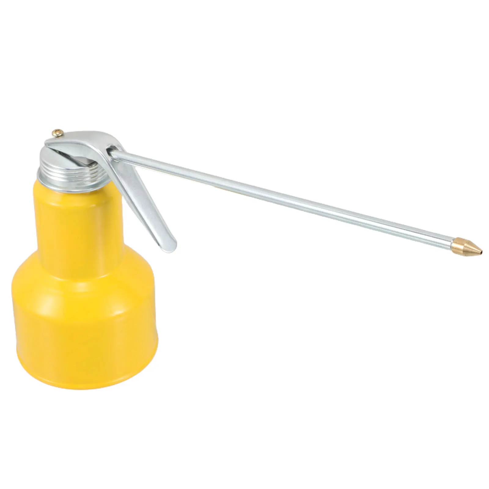 

Yellow Cast Iron Oil Can Durable Manual Pump Long Spout Portable Lubrication Bottle for Car Motorcycle Gear Oil Transfer